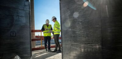 Byggekonstruktører på byggeplads, Ludvigsen