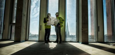 Byggekonstruktører på byggeplads, Ludvigsen