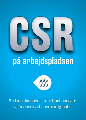 CSR på arbejdspladsen - tekst på blå baggrund